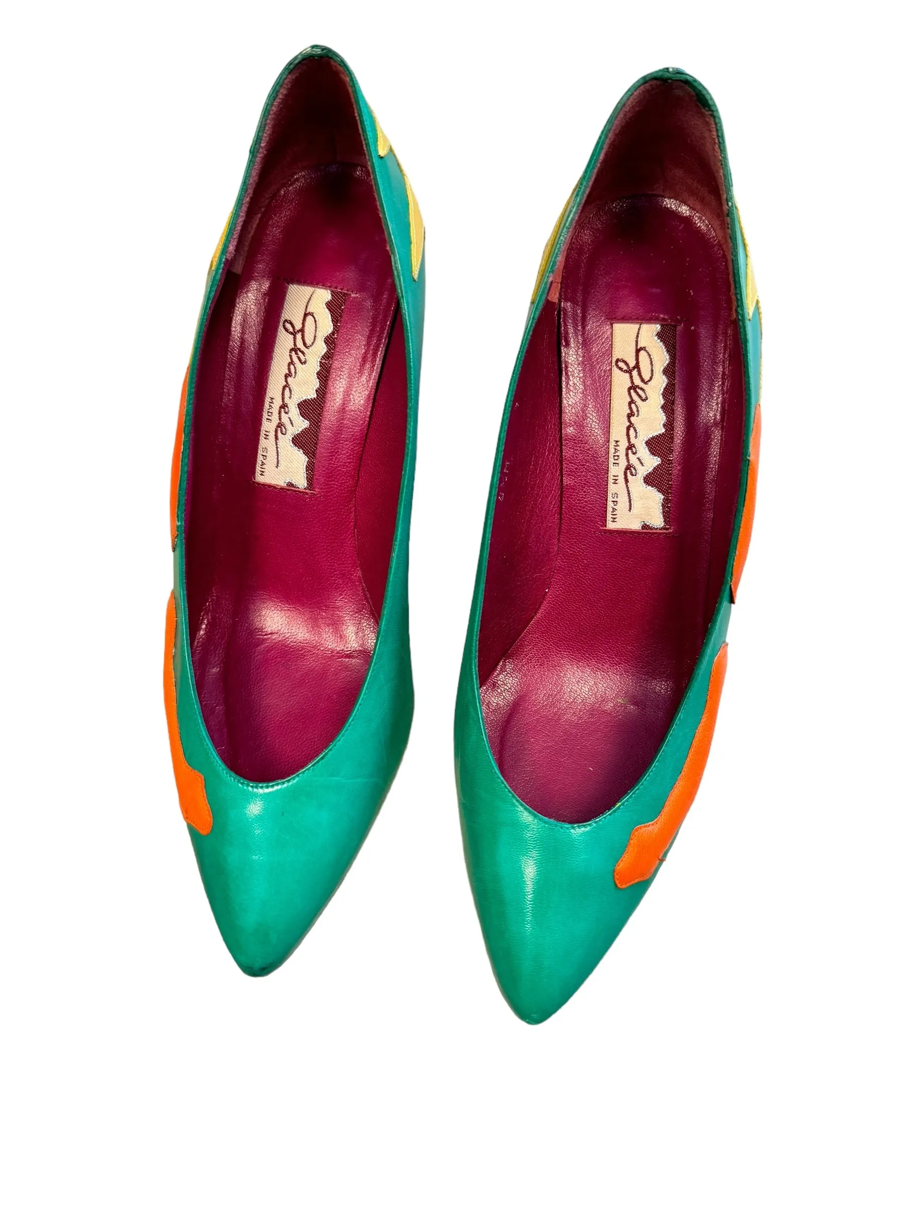 1980s Glacee Multi Colored Pumps