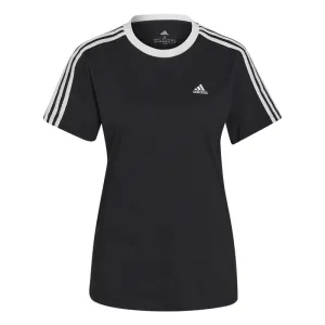 adidas Essentials 3 Stripes BF Tee - Womens - Black/White
