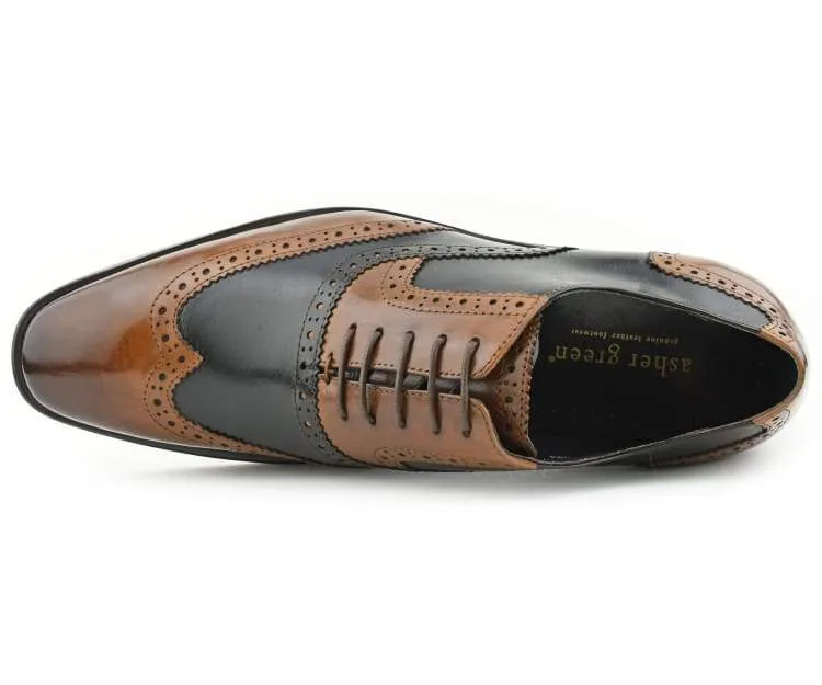 Asher Green Ag100 Tan Men’s Genuine Leather Dress Shoes