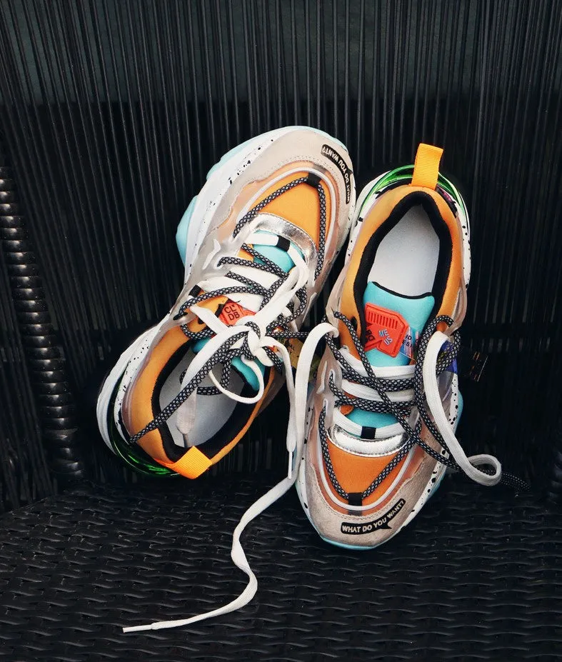 BOOPDO DESIGN COLOR BLOCK TRAINERS WITH CHUNKY SOLE