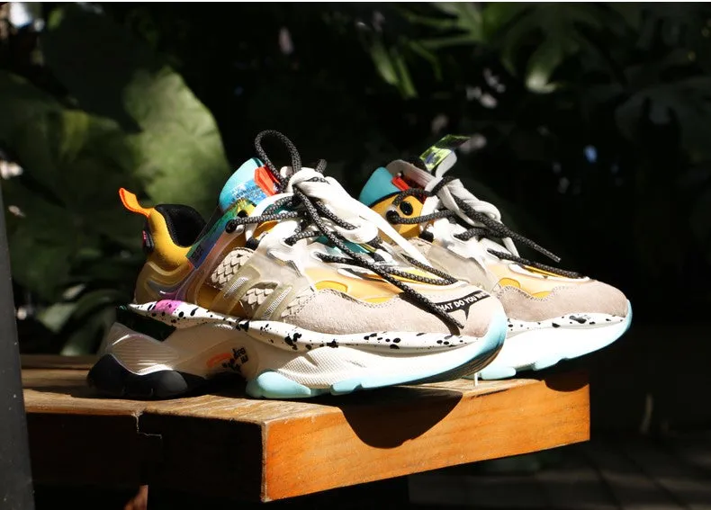 BOOPDO DESIGN COLOR BLOCK TRAINERS WITH CHUNKY SOLE