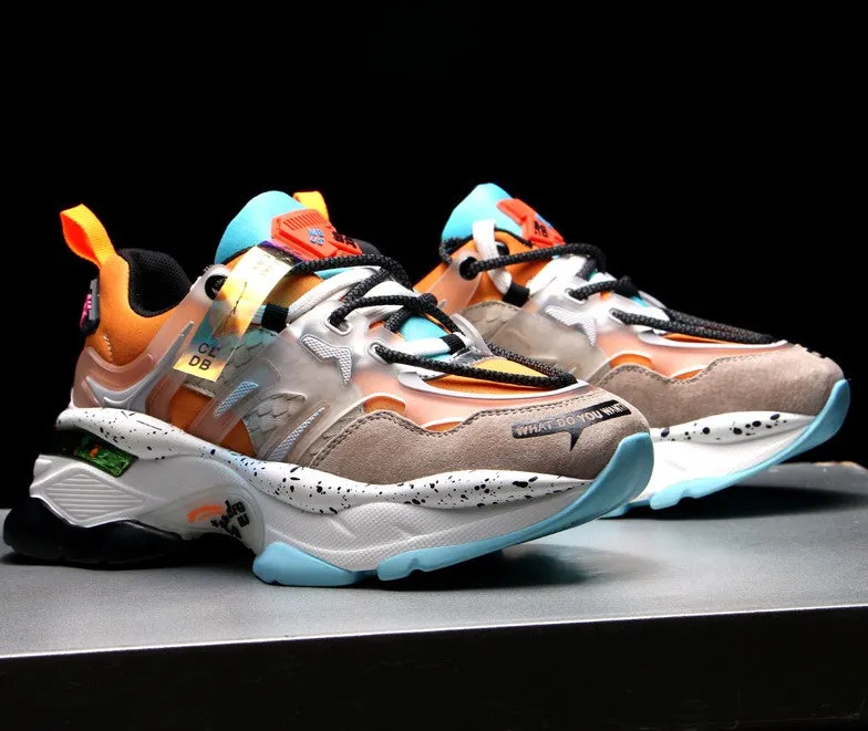 BOOPDO DESIGN COLOR BLOCK TRAINERS WITH CHUNKY SOLE