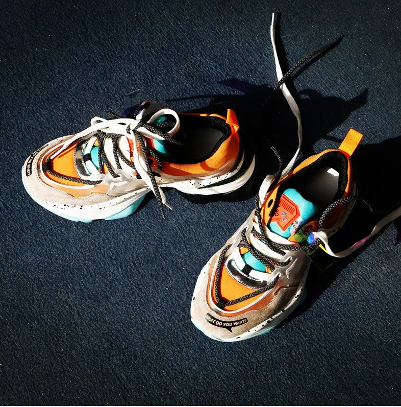 BOOPDO DESIGN COLOR BLOCK TRAINERS WITH CHUNKY SOLE