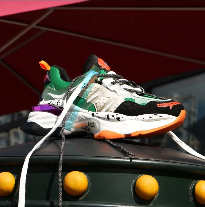 BOOPDO DESIGN COLOR BLOCK TRAINERS WITH CHUNKY SOLE
