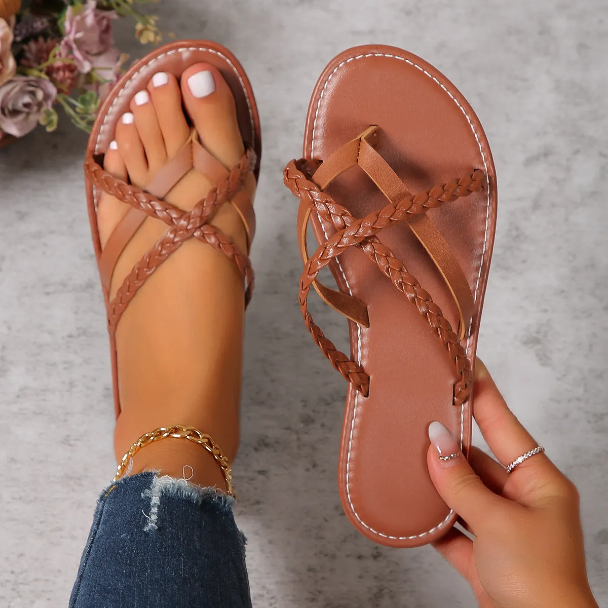 Braid Elegance: Luxe "Harmony Strides" sandals