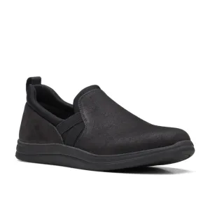 Breeze Bali Black Fabric Clarks Slipon Sneakers