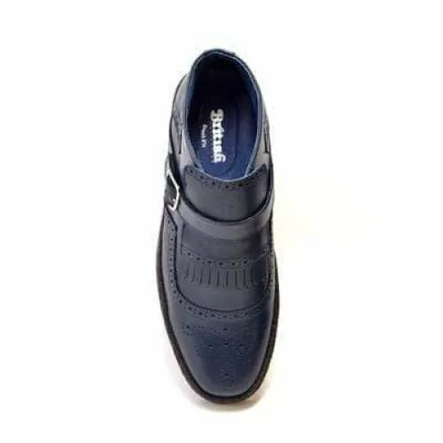 British Walkers Playboy Manhattan Wingtip Men's Navy Blue Leather