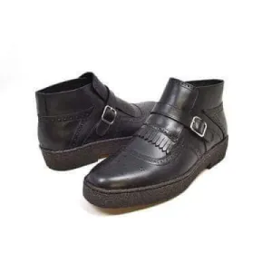 British Walkers Playboy Manhattan Wingtips Men's Black Leather High Tops