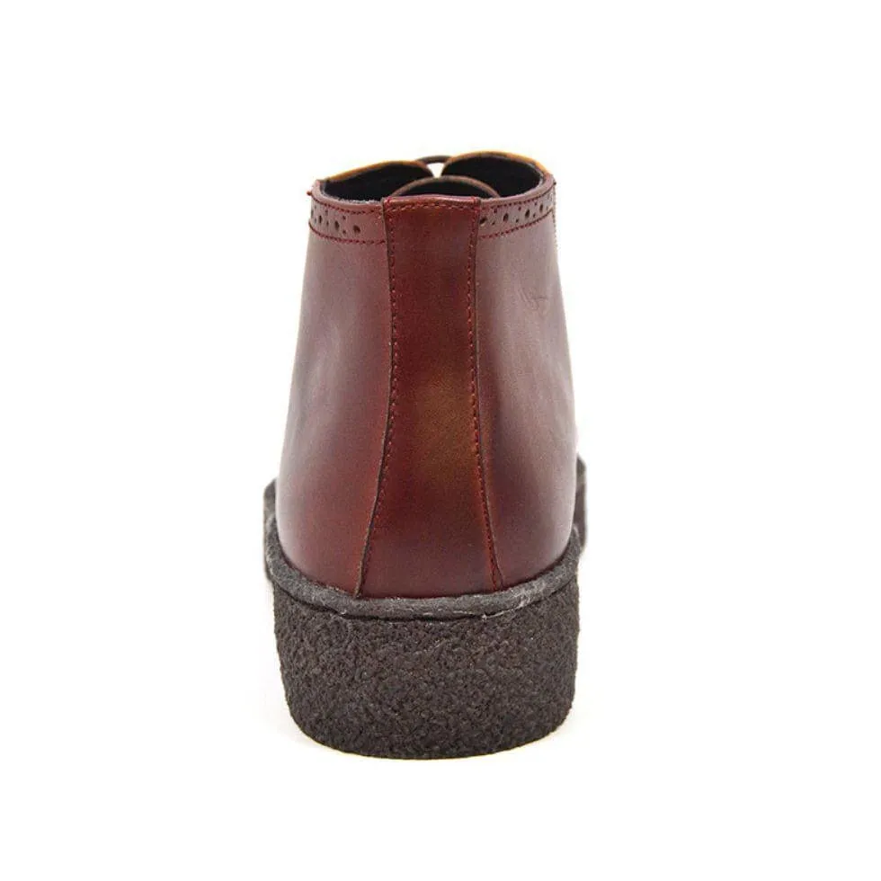 British Walkers Playboy Original Custom Made Men's Two Tone Oxblood Tan Leather High Top Wingtips