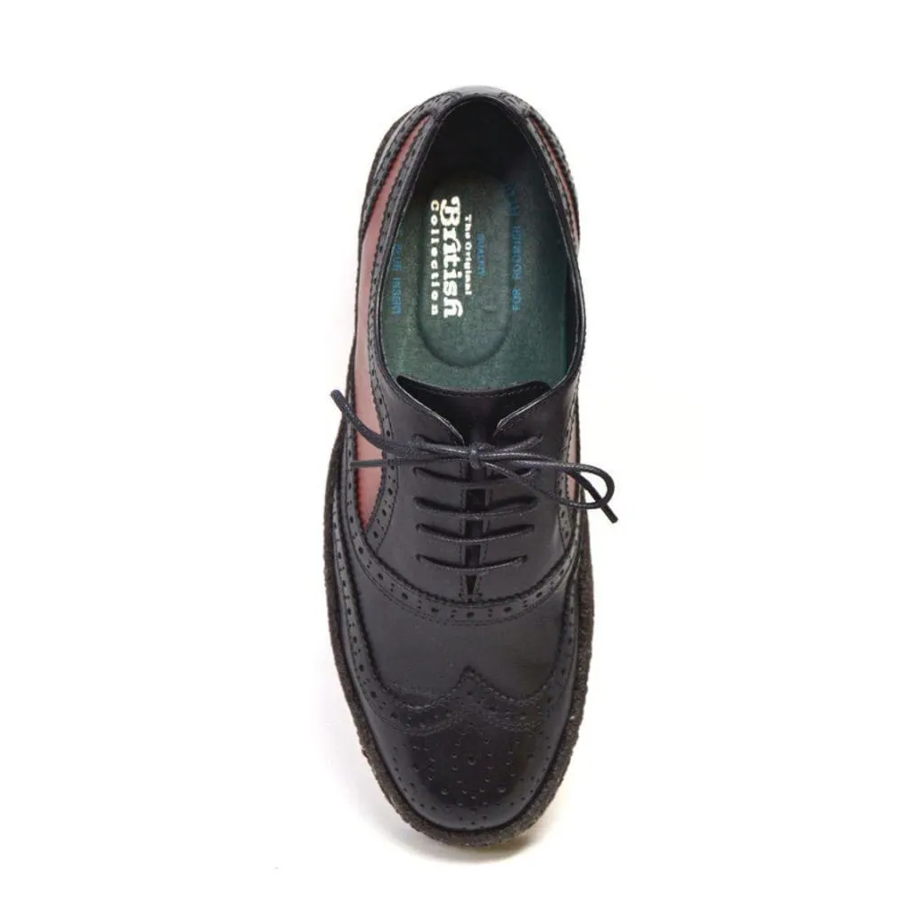 British Walkers Playboy Original Low Top Men's Black and Rust Leather Wingtips