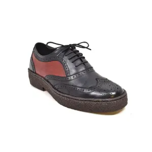 British Walkers Playboy Original Low Top Men's Black and Rust Leather Wingtips