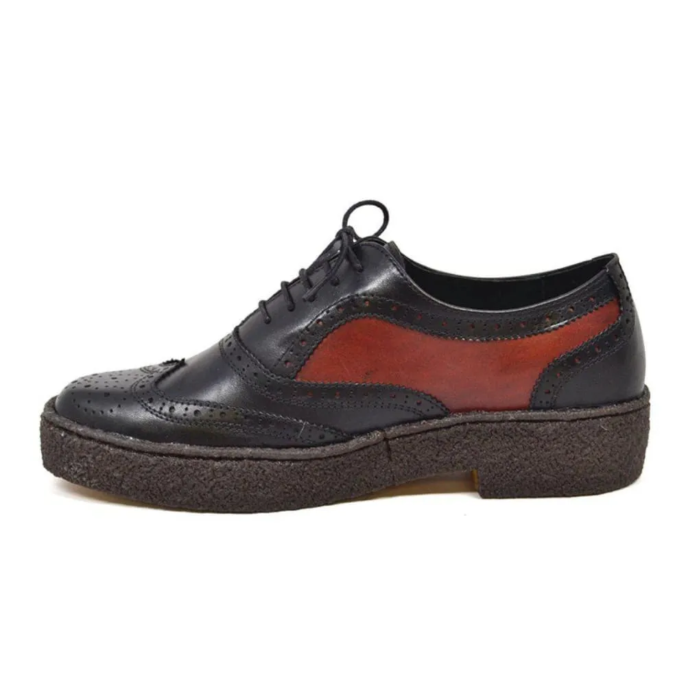 British Walkers Playboy Original Low Top Men's Black and Rust Leather Wingtips