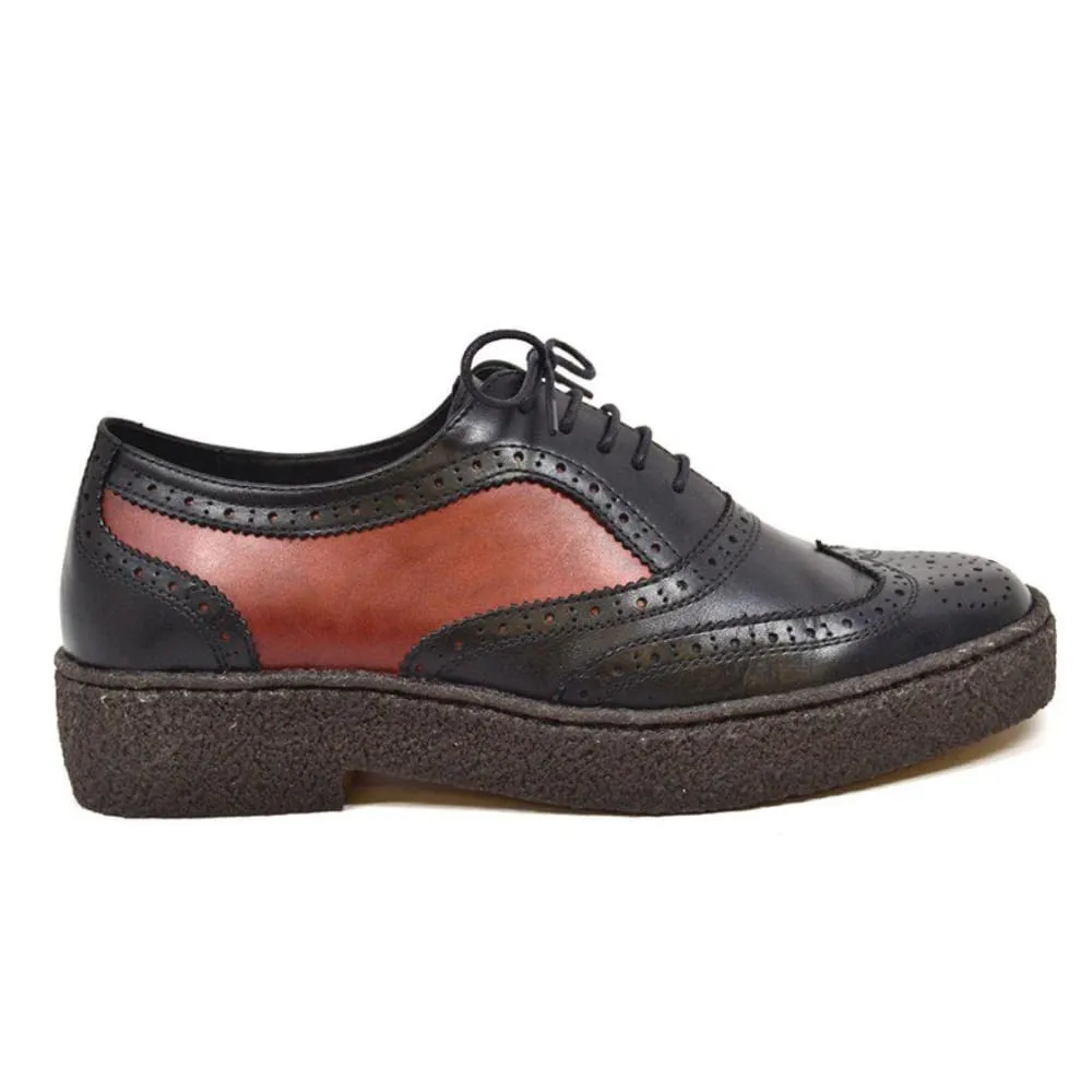 British Walkers Playboy Original Low Top Men's Black and Rust Leather Wingtips