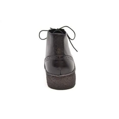 British Walkers Playboy Wingtips Custom Made Men's Premium Black Leather High Top Boots