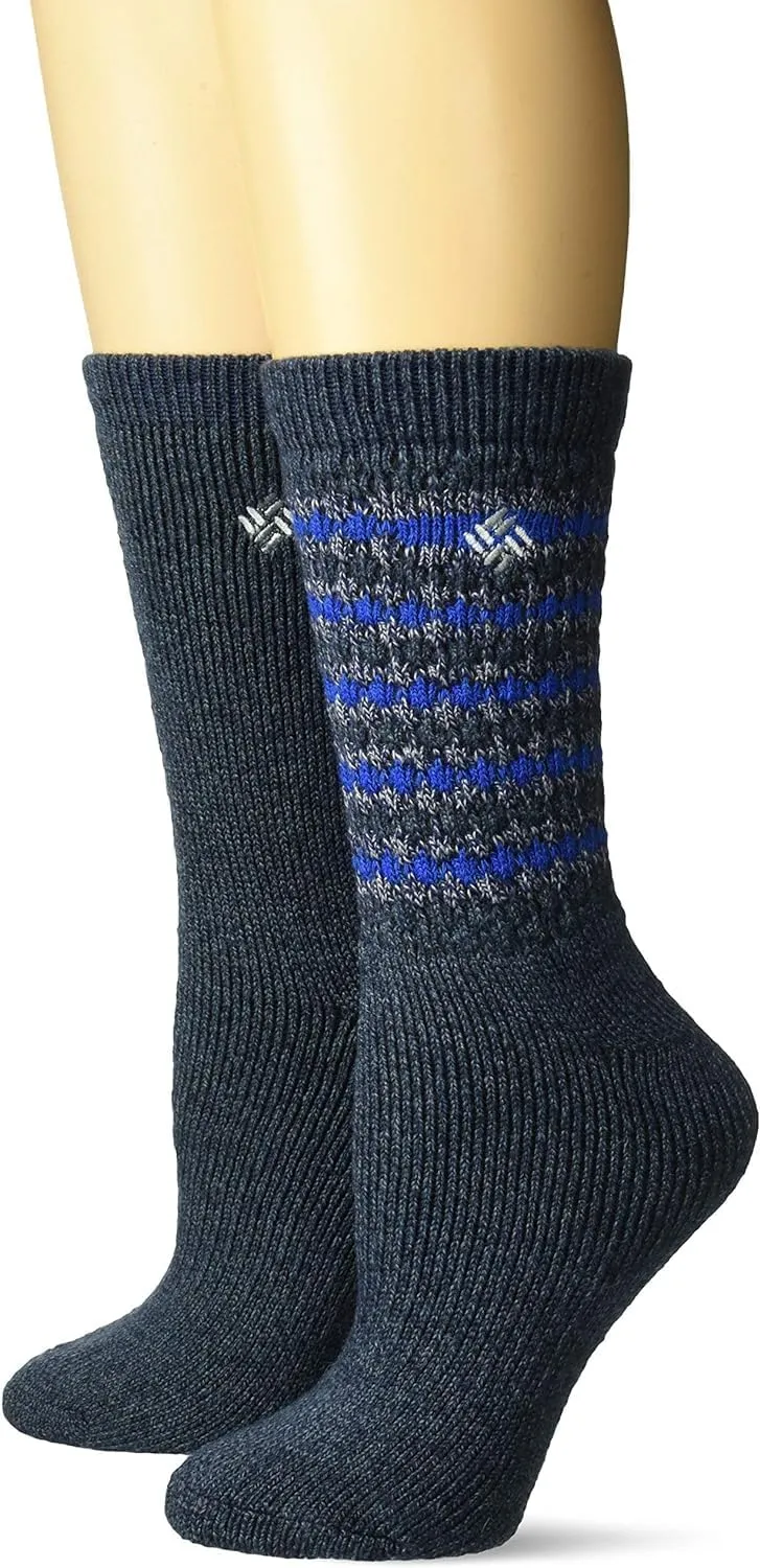 Columbia Women's 2 Pack Textured Wool Crew Socks