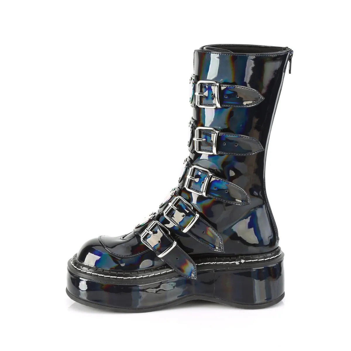 Demonia EMILY-330 | Black Hologram Mid-Calf Boots