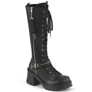 DemoniaCult Bratty 206 Womens 2 3/4 Inch Heel, Platform Front Lace Calf Length Boots