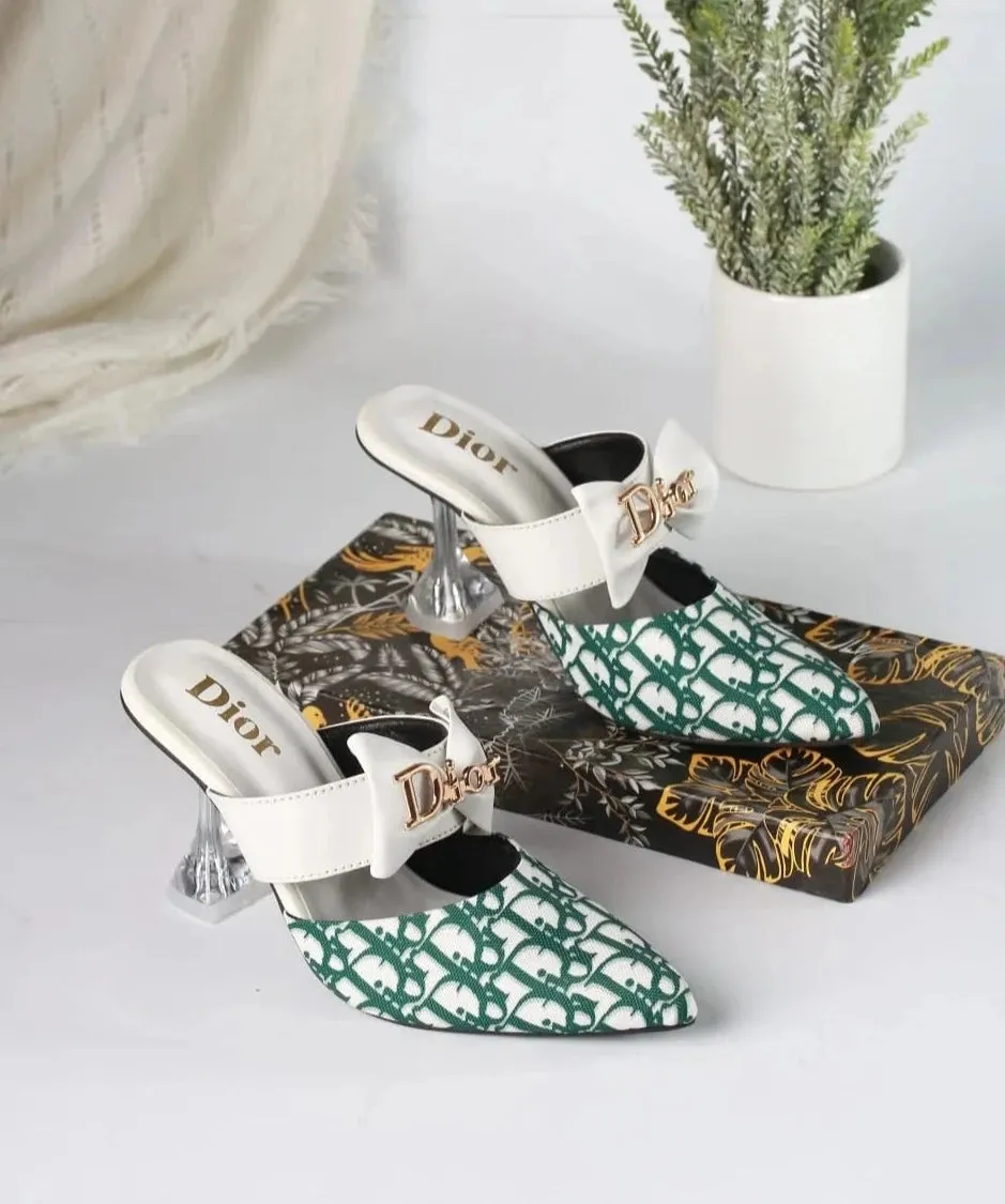 DIOR CASUAL HEEL PUMPS - GREEN