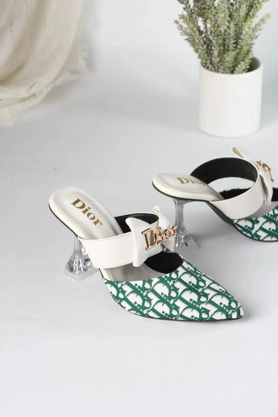 DIOR CASUAL HEEL PUMPS - GREEN