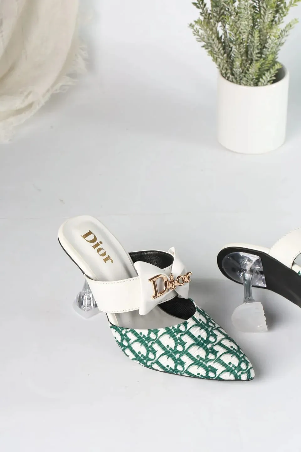 DIOR CASUAL HEEL PUMPS - GREEN