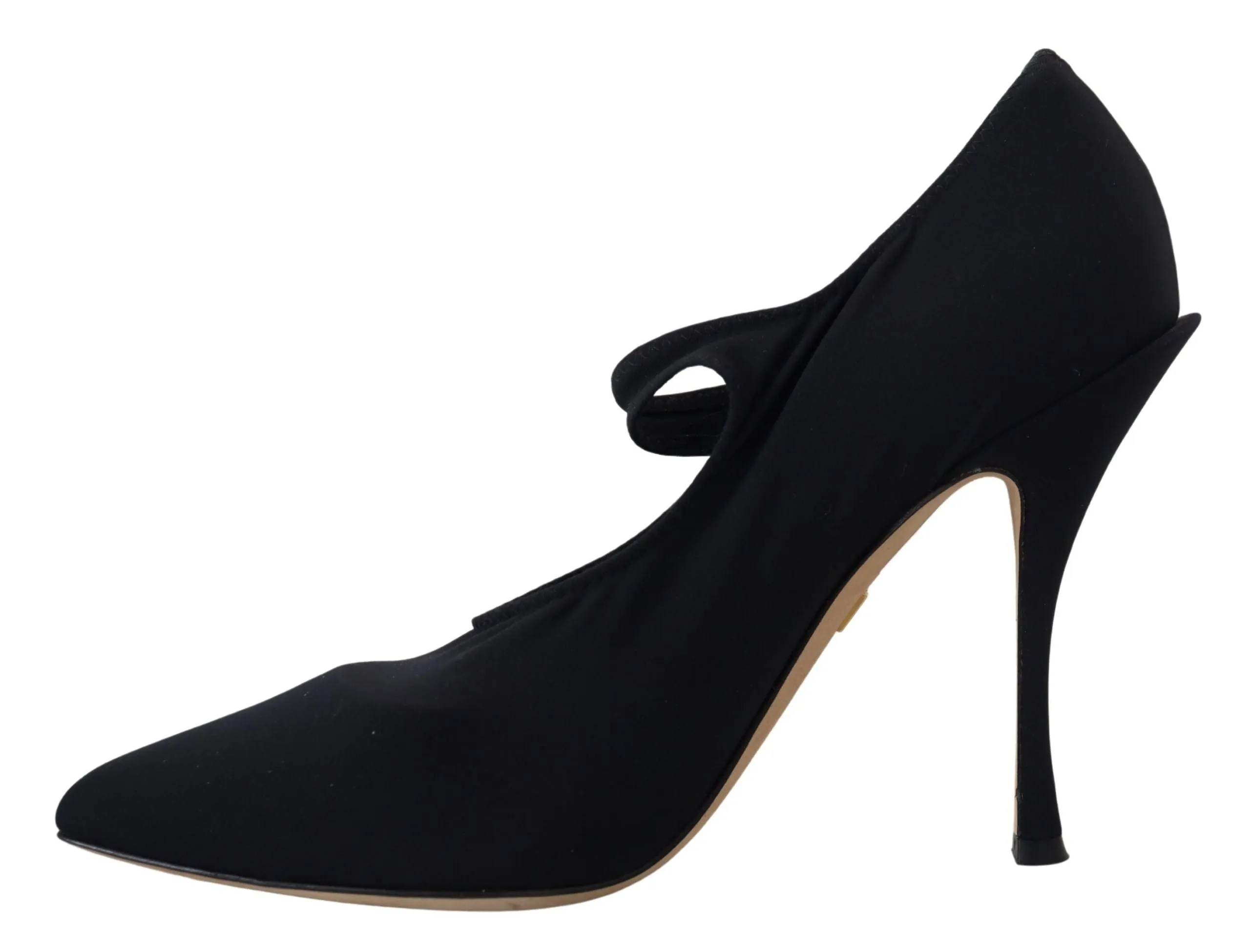 Dolce & Gabbana Chic Black Mary Jane Sock Pumps with Crystals