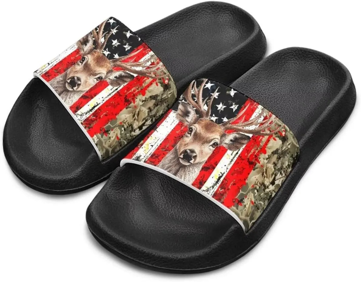 Doojoayie Animal Print Slides for Kids Girls Non Slip for Summer Indoor Outdoor Play