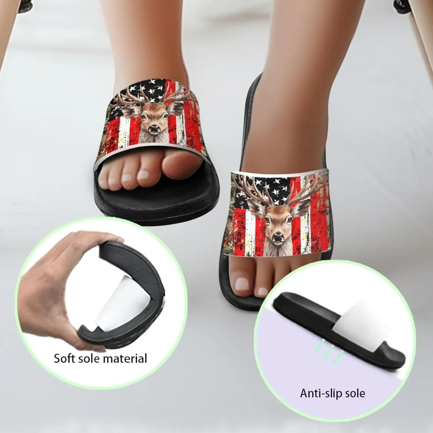 Doojoayie Animal Print Slides for Kids Girls Non Slip for Summer Indoor Outdoor Play
