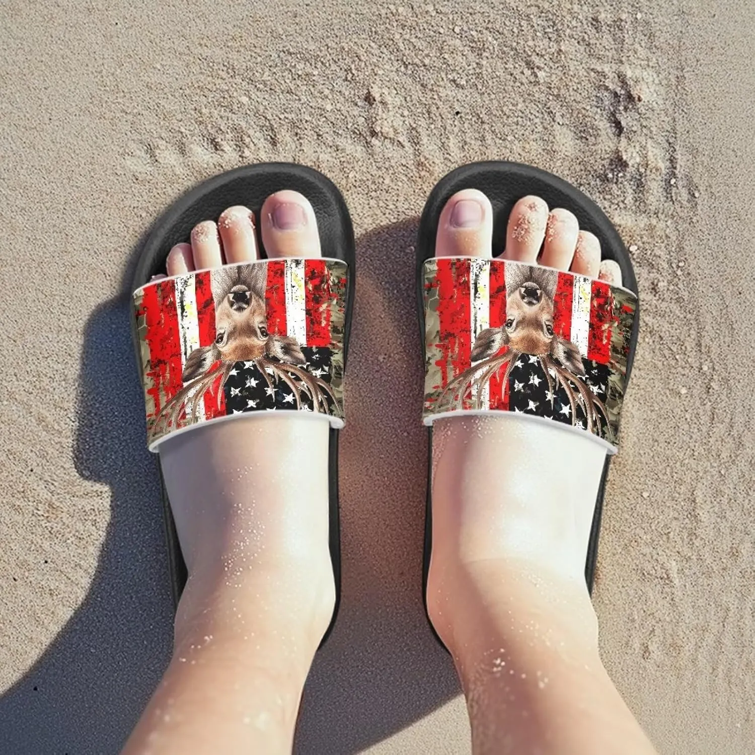 Doojoayie Animal Print Slides for Kids Girls Non Slip for Summer Indoor Outdoor Play