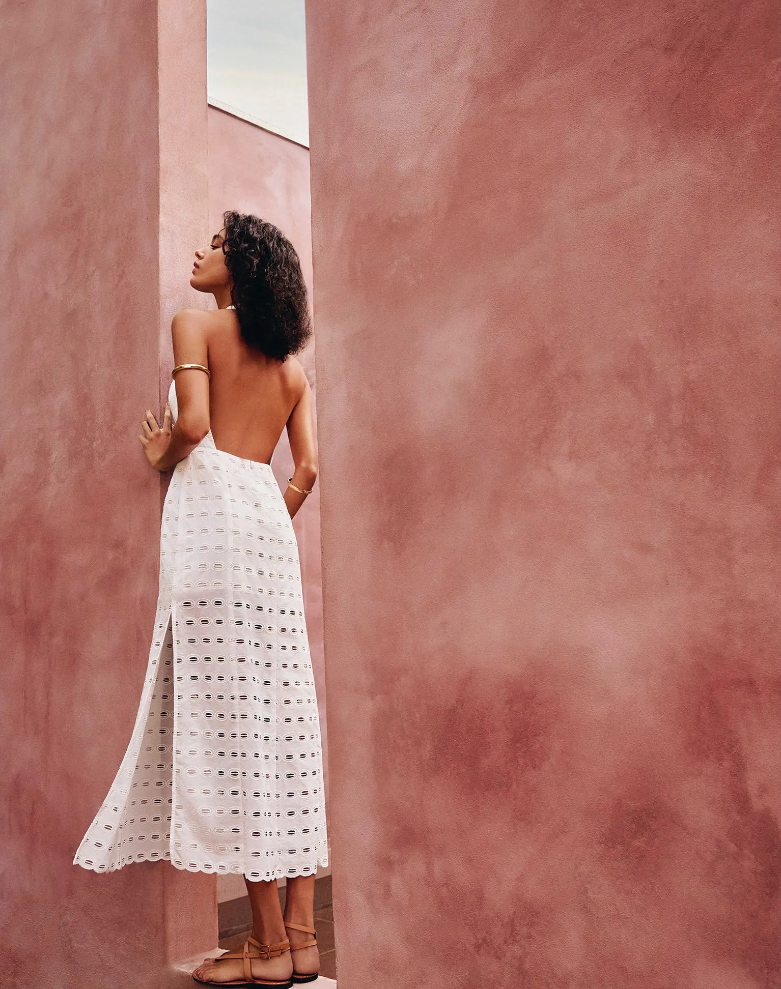 Eyelet Maryse Long Dress - Off White