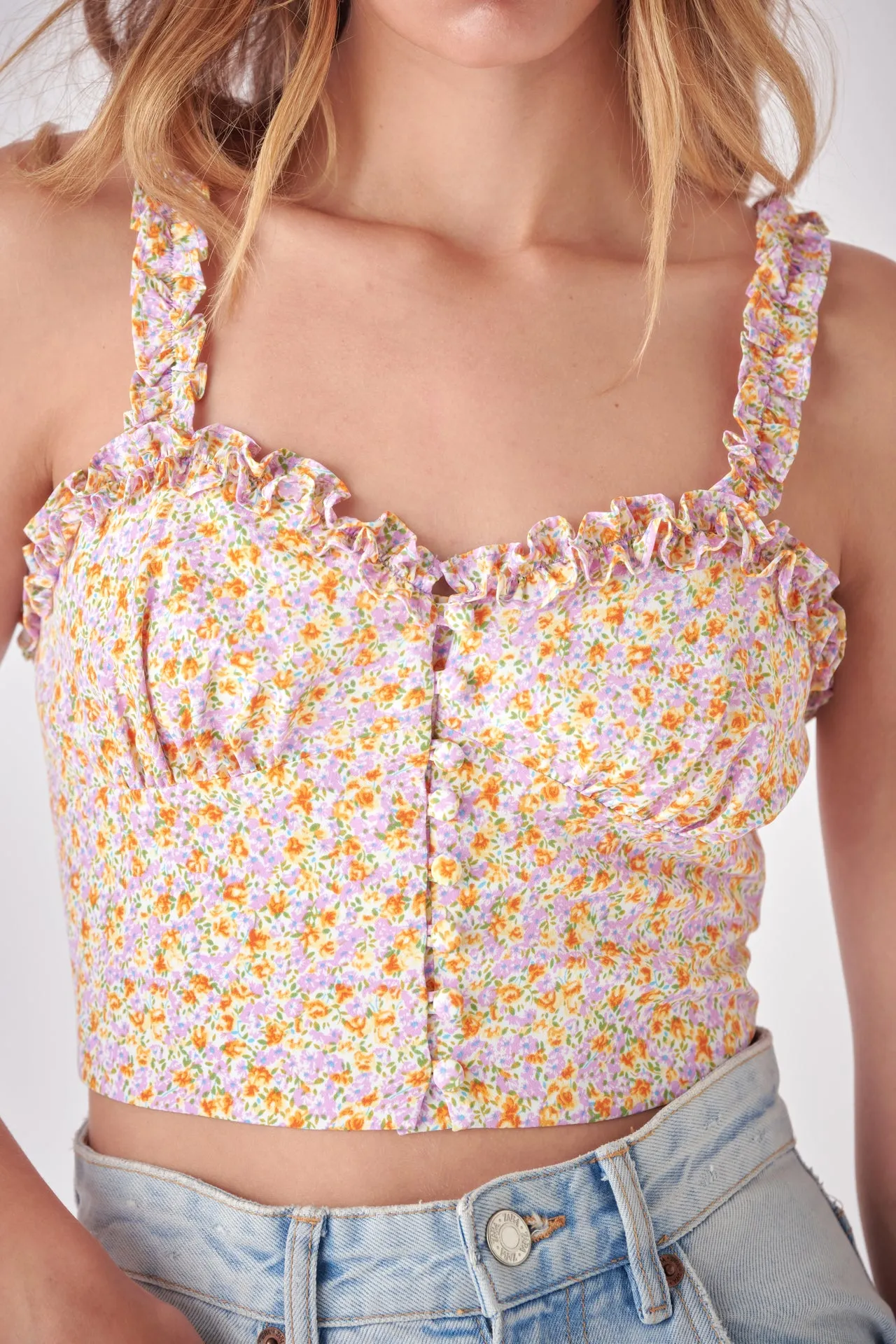 Floral Print Cropped Top