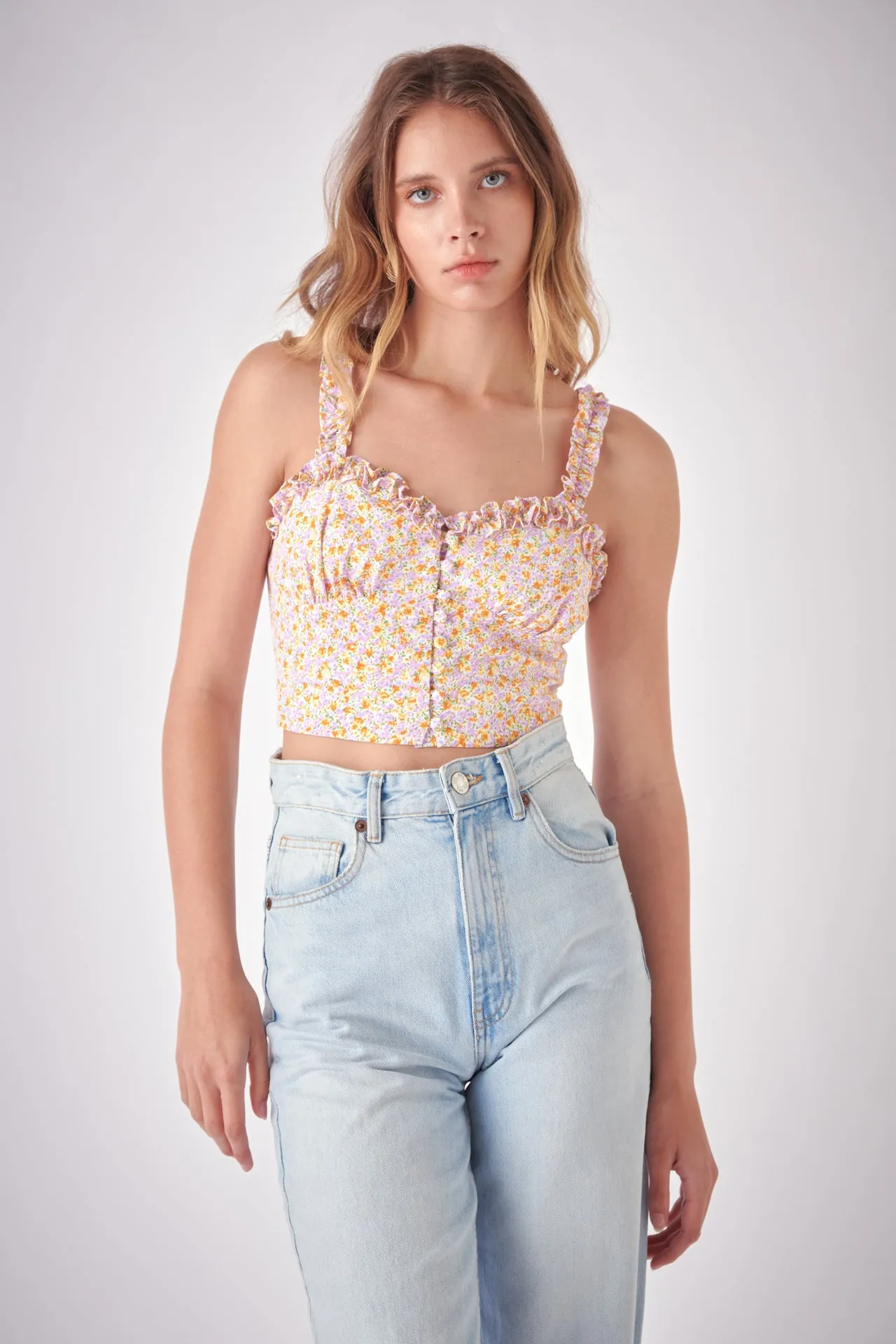 Floral Print Cropped Top