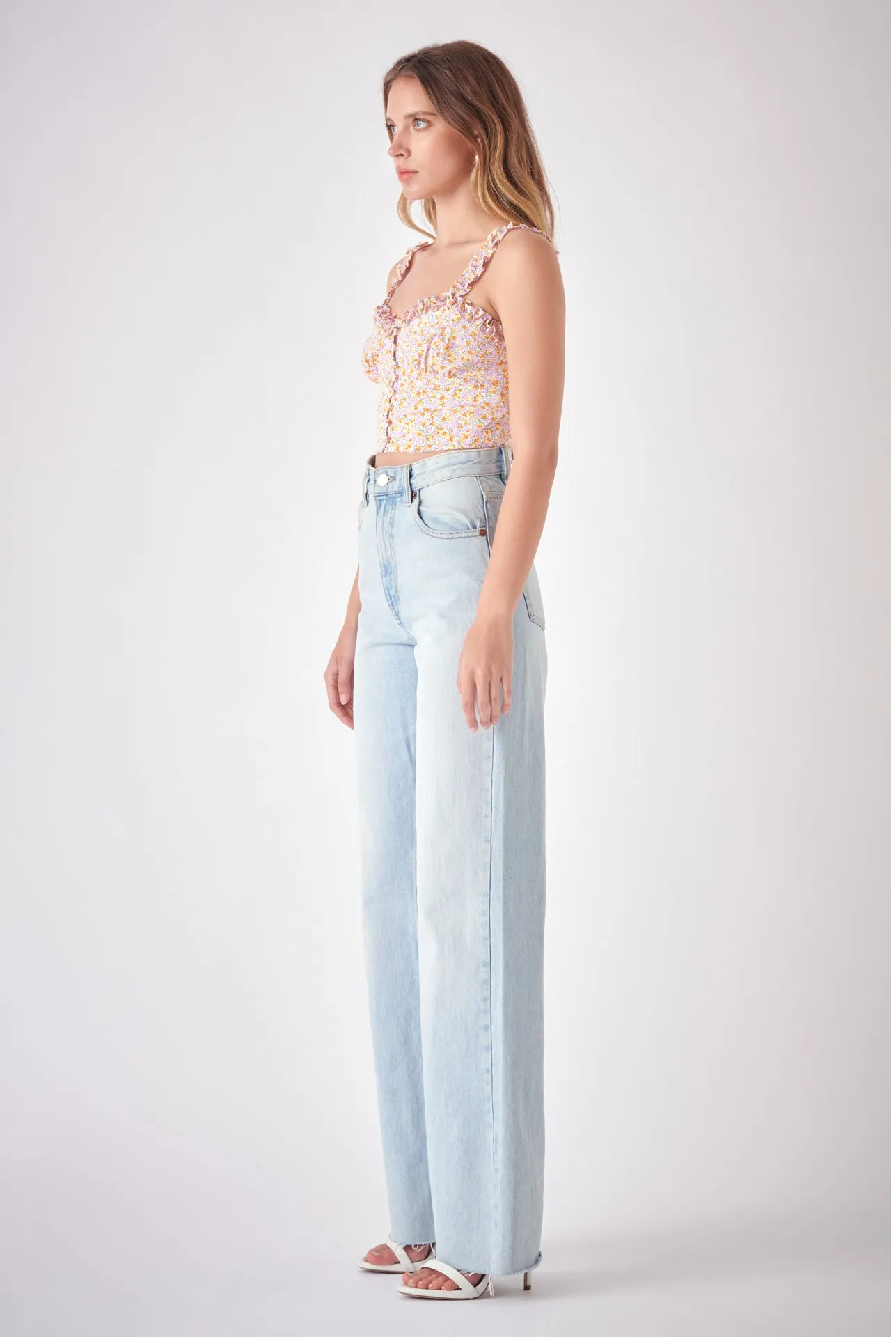 Floral Print Cropped Top