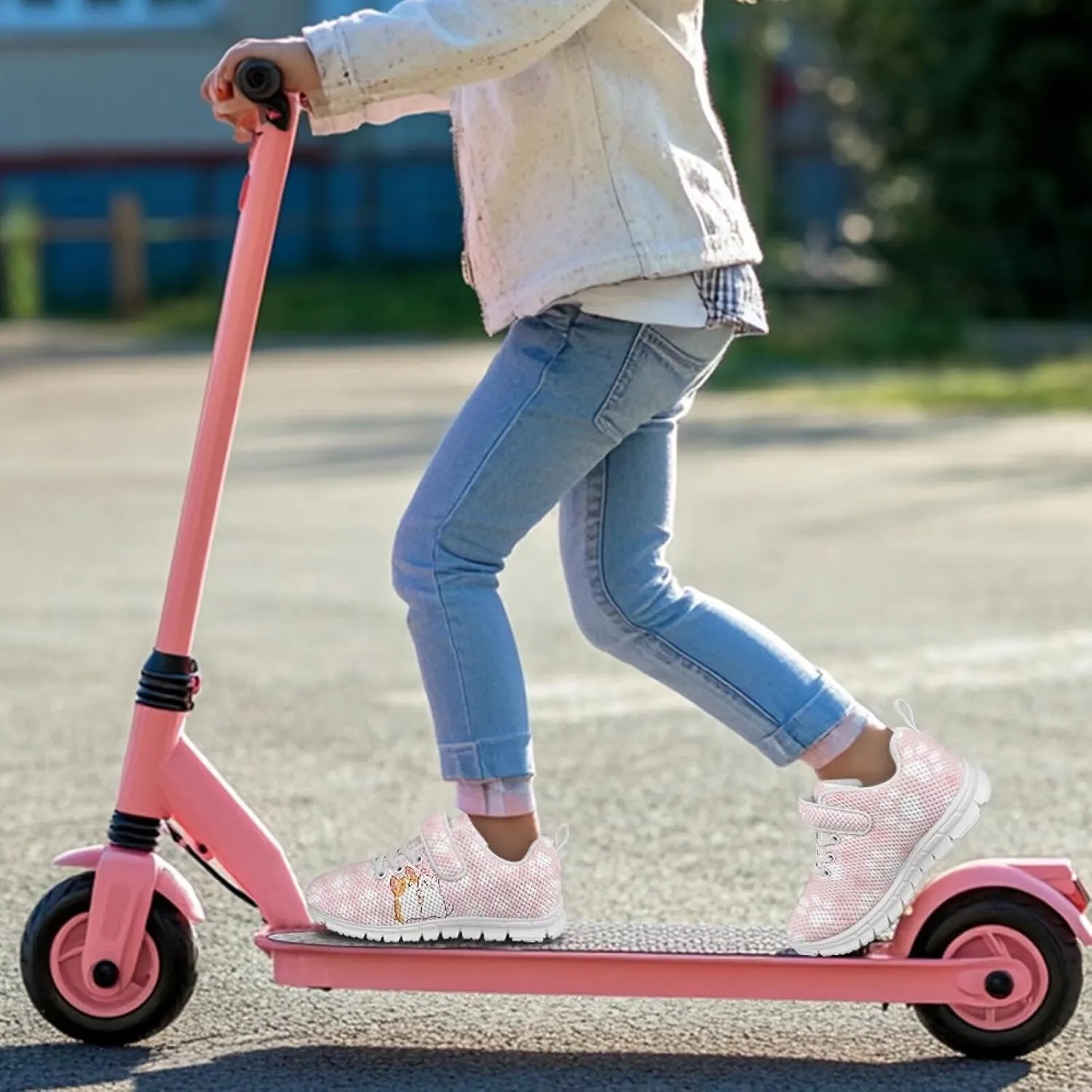 Girls Active Sneakers Boys Running Shoes Kids Slip On Trainers