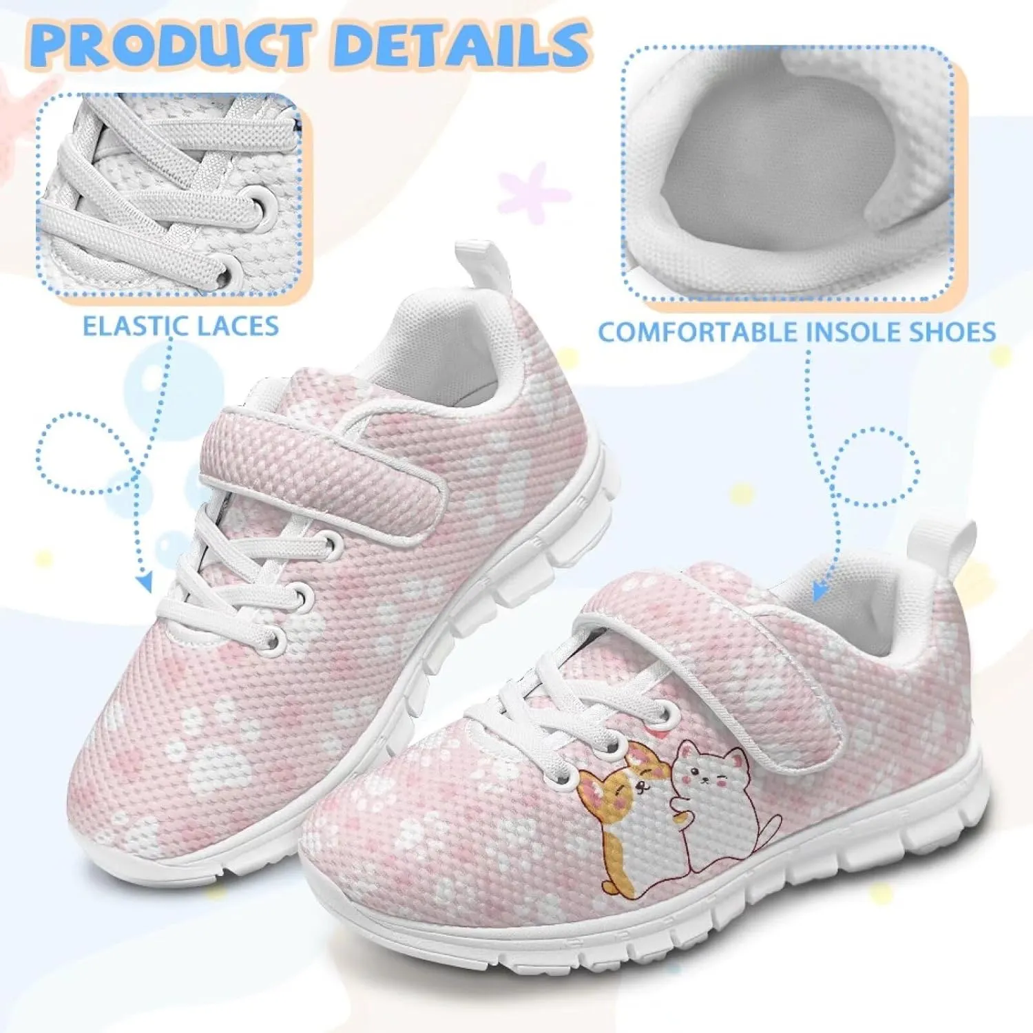 Girls Active Sneakers Boys Running Shoes Kids Slip On Trainers