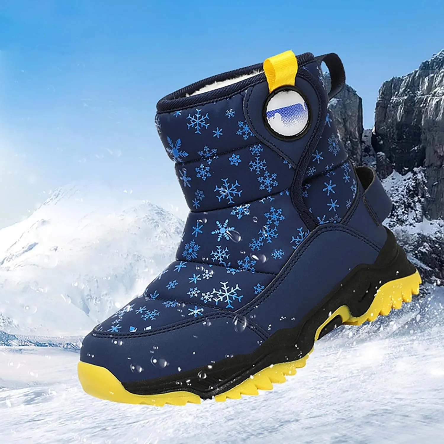 Girls Boys Snow Boots Outdoor Warm Comfortable Non Slip Mid Calf Padded Small Big Kids Winter Shoes Toddler Booties