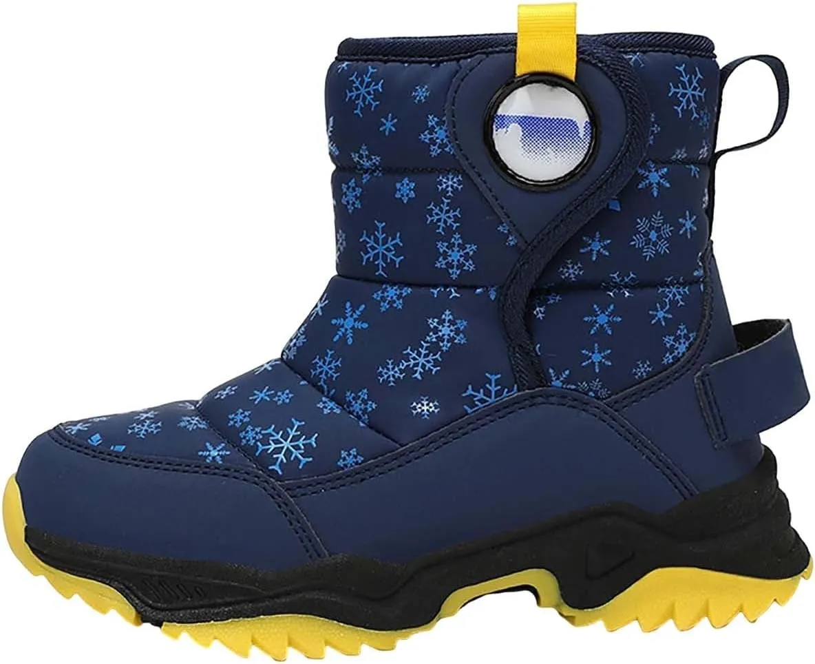 Girls Boys Snow Boots Outdoor Warm Comfortable Non Slip Mid Calf Padded Small Big Kids Winter Shoes Toddler Booties