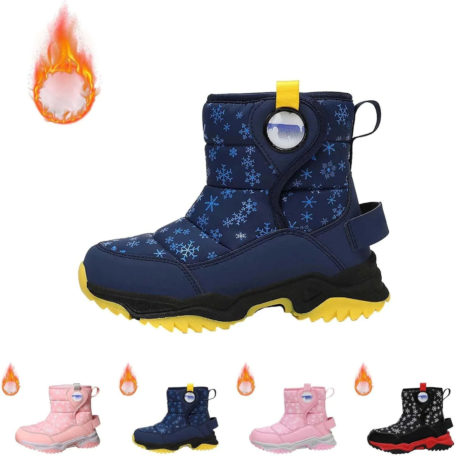 Girls Boys Snow Boots Outdoor Warm Comfortable Non Slip Mid Calf Padded Small Big Kids Winter Shoes Toddler Booties