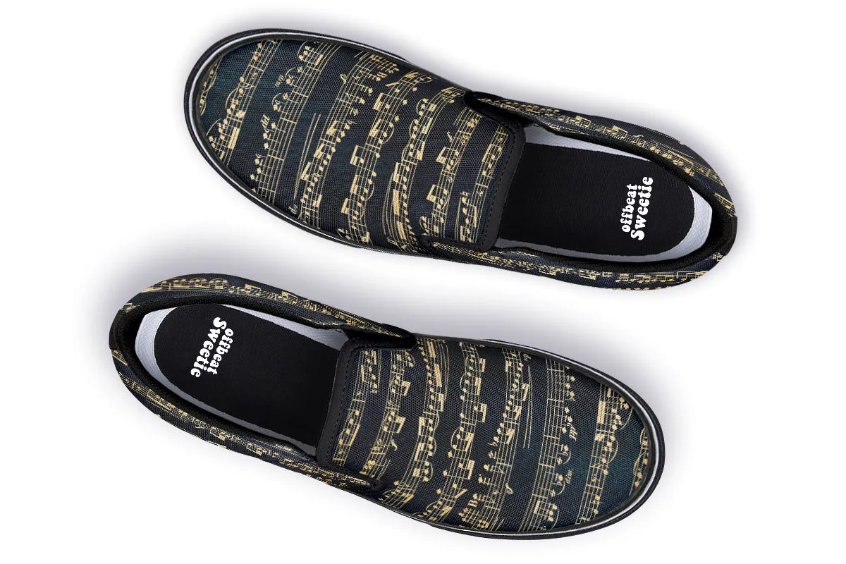 Golden Music Slip Ons