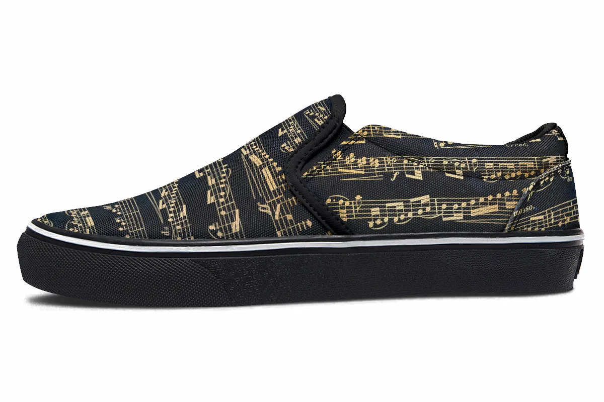 Golden Music Slip Ons