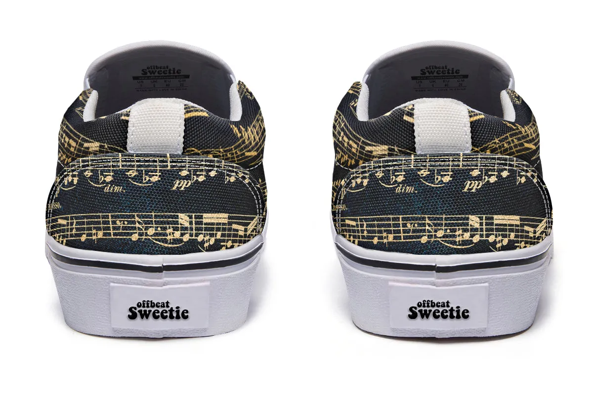 Golden Music Slip Ons