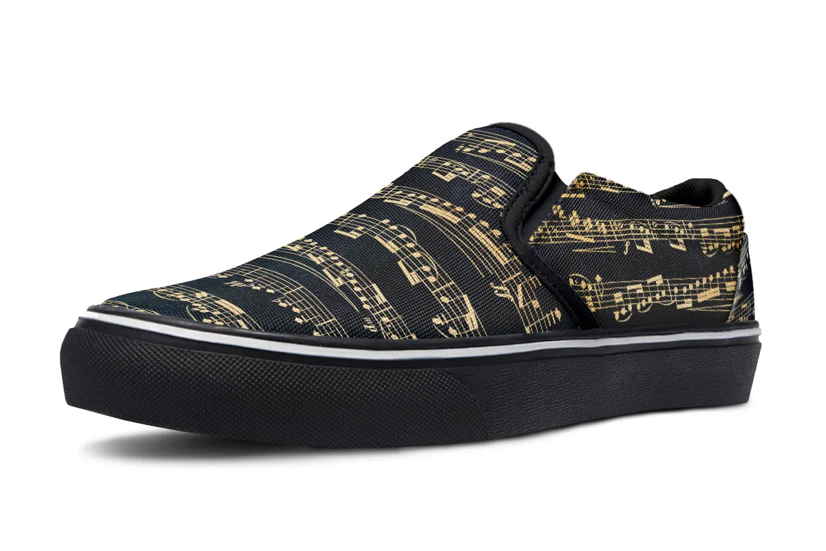 Golden Music Slip Ons