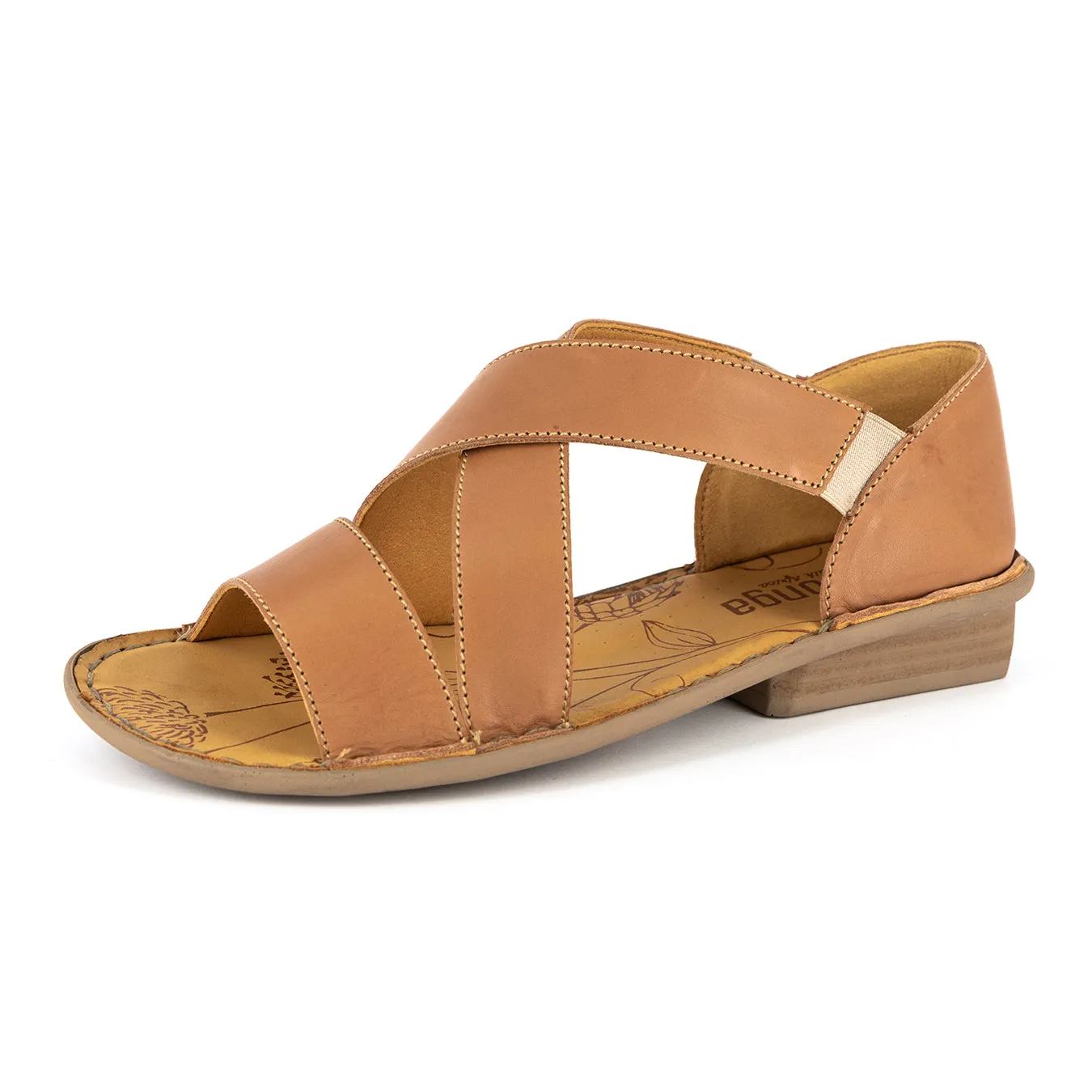 Intuva : Ladies Leather Sandal in Hazel Relaxa
