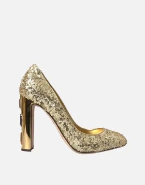 Jackie Pumps With Gold Sequin