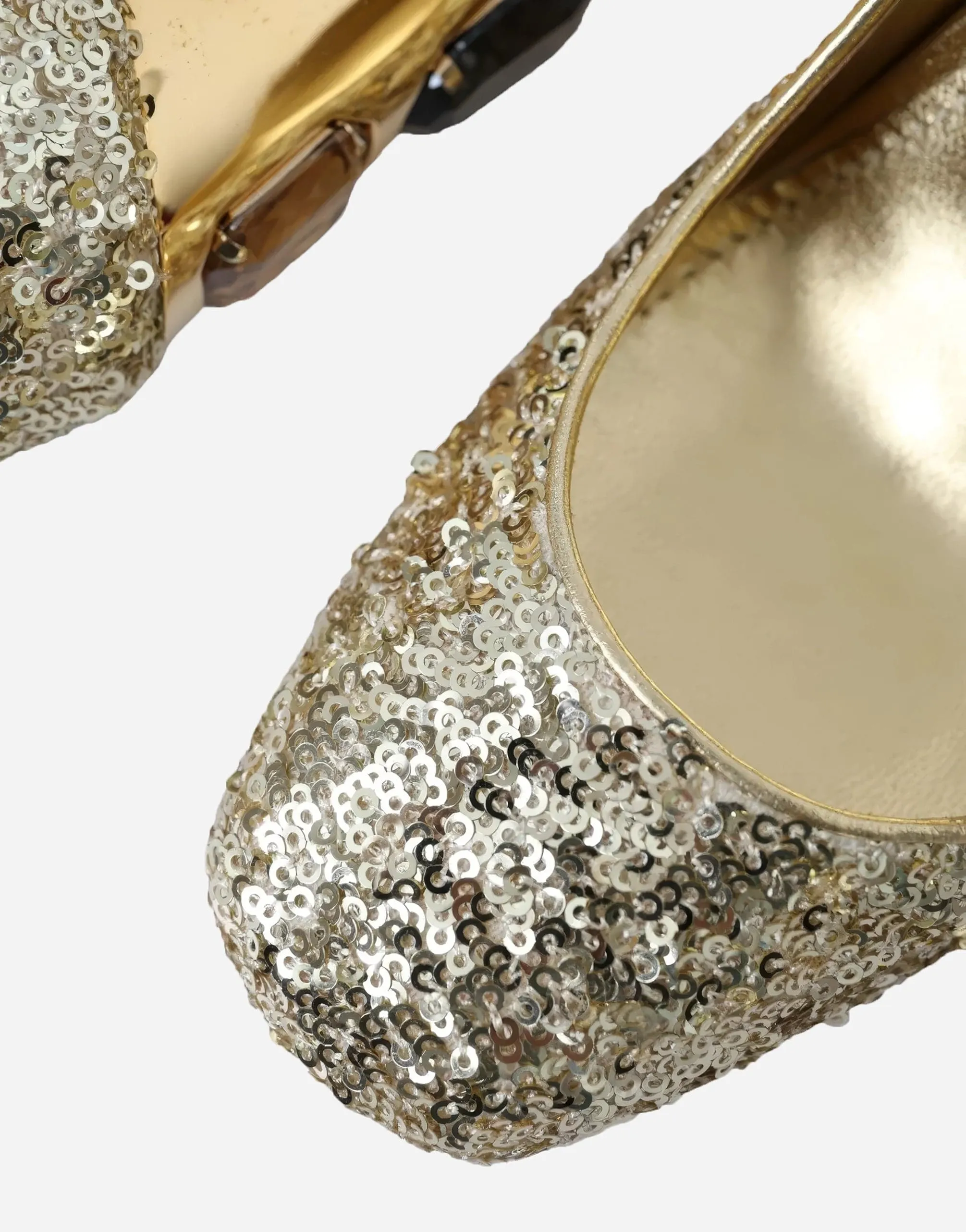 Jackie Pumps With Gold Sequin