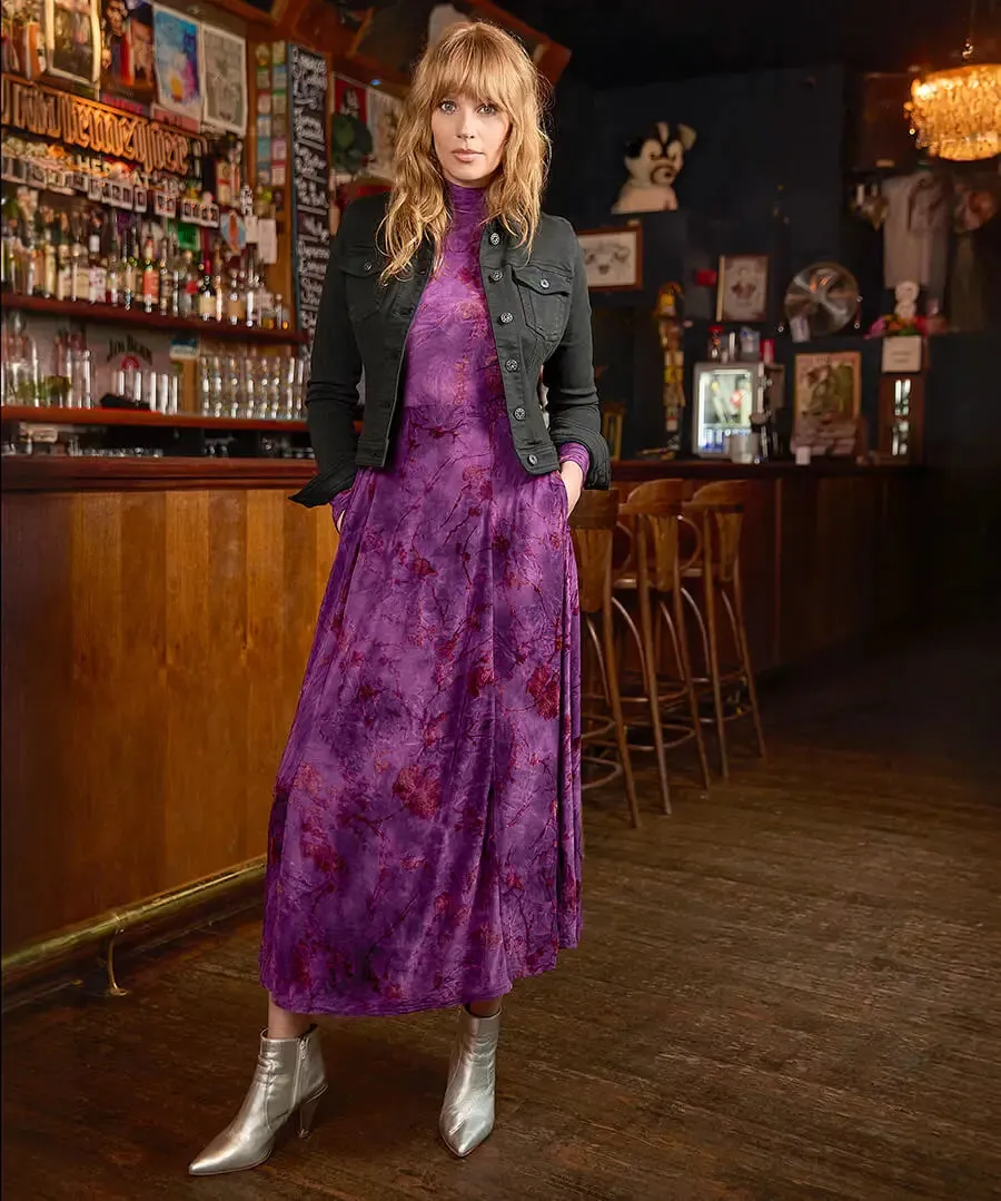 Joe Browns 18 Purple Truly Remarkable Flocked Jersey Dress