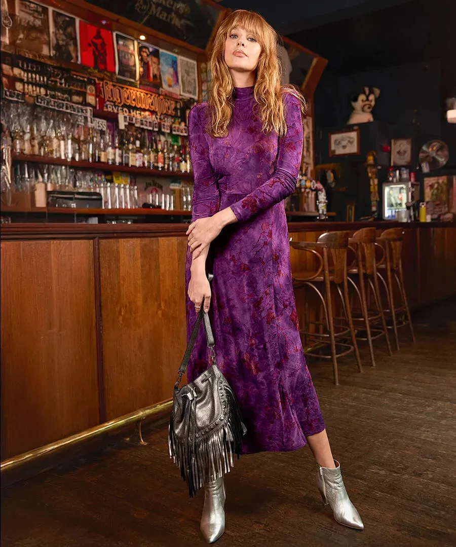 Joe Browns 18 Purple Truly Remarkable Flocked Jersey Dress