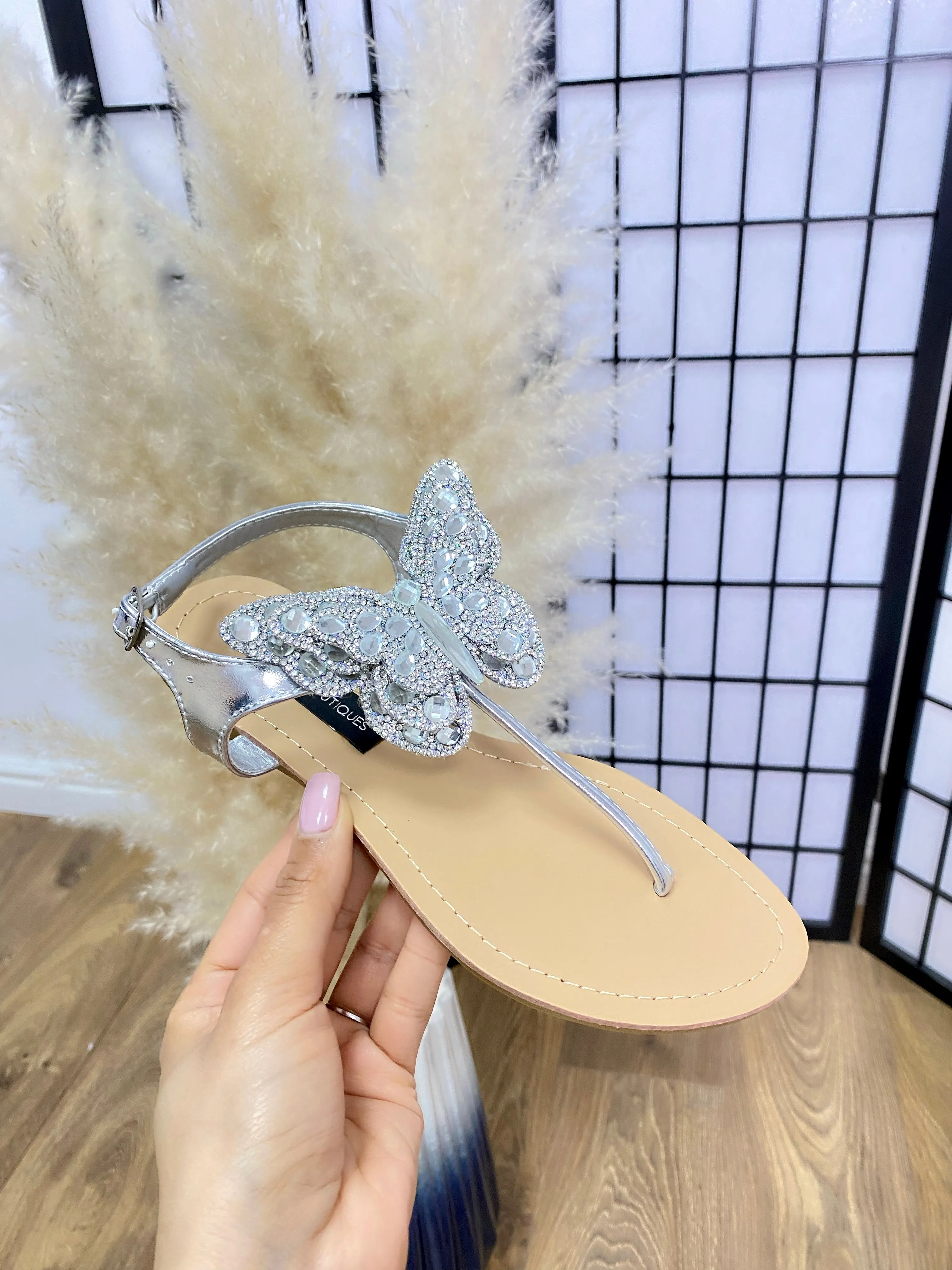 Kandis Gem Detail Butterfly Sandals