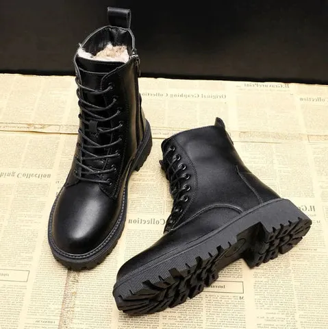 Leather winter boots