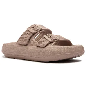 Lightweight EVA Platform Sandals Double Straps Taupe