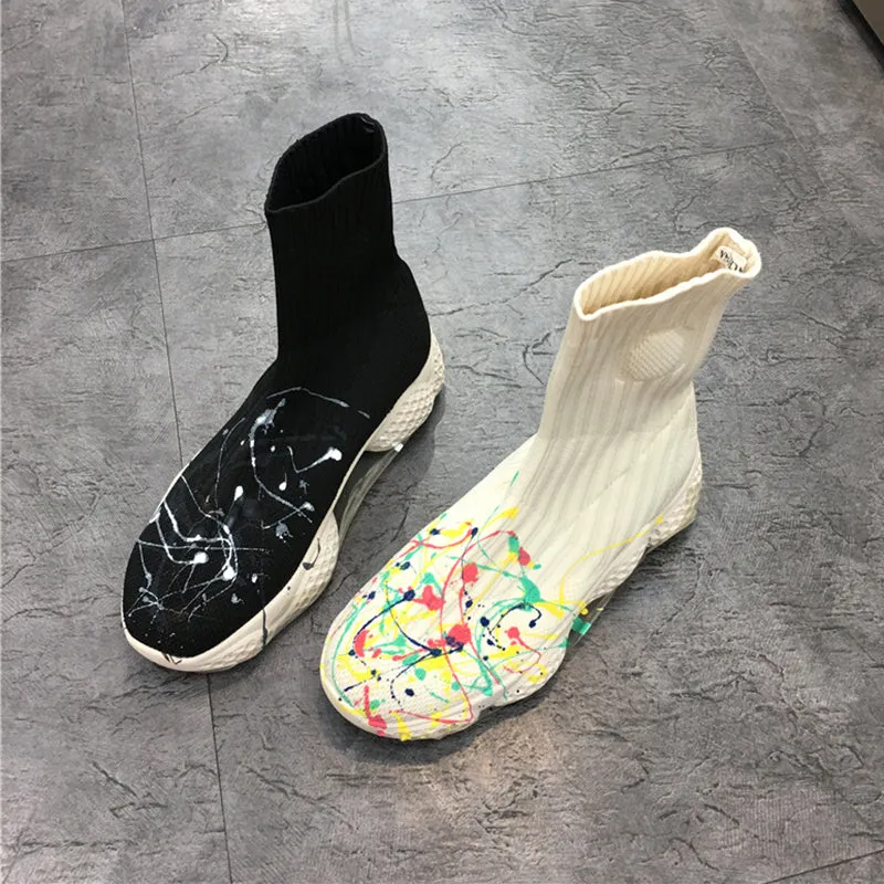 LUXE SEVEN DESIGN KNITTED SOCK BOOTS